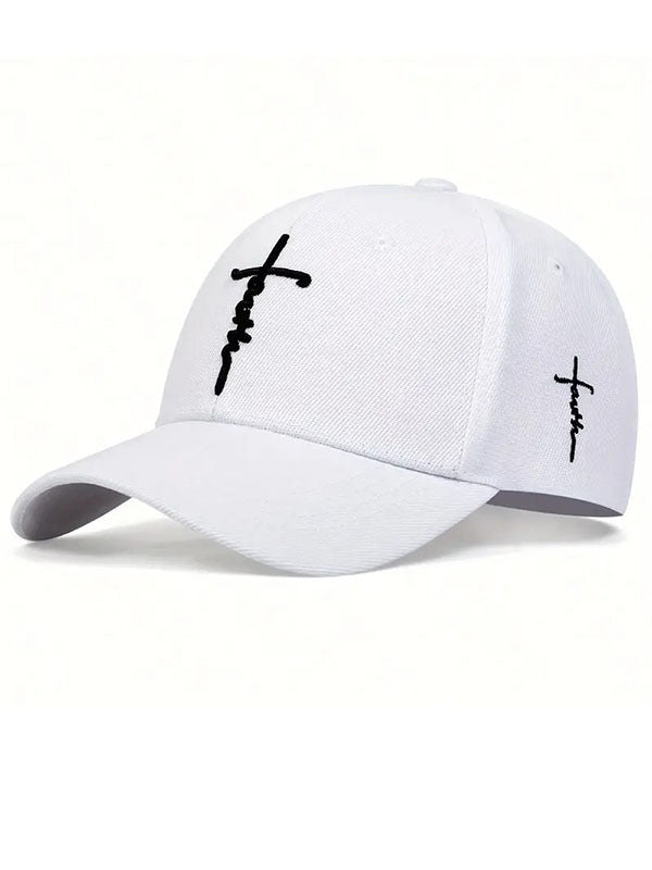 Faith Cross Embroidery Outdoor Casual Baseball Cap