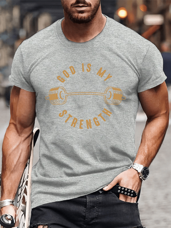 Classic Cotton Tee - God Is My Strength Men's T-shirts