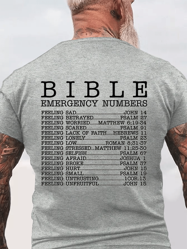 Classic Cotton Tee - Christian Bible Emergency Numbers