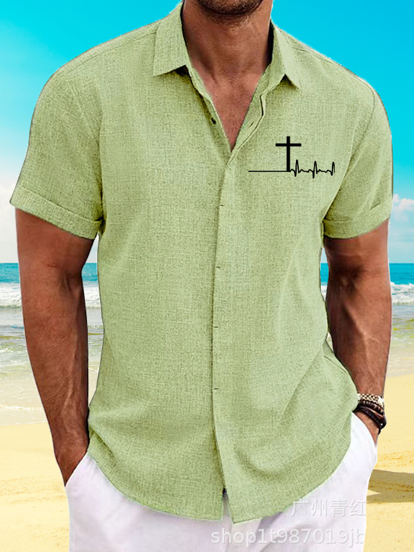 ECG Cross Simple Short Sleeve Shirt