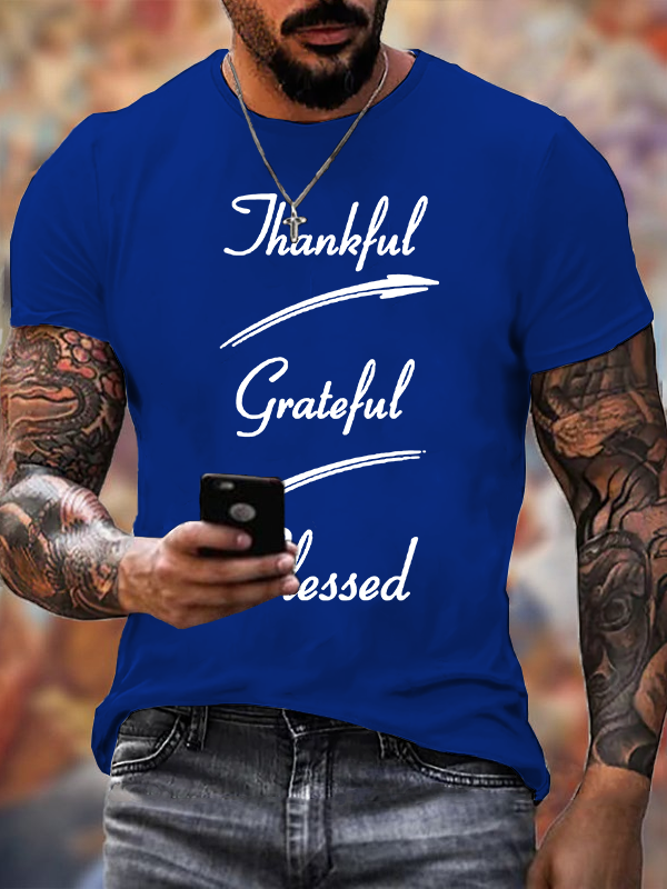Classic Cotton Tee - Thankful Grateful Blessed