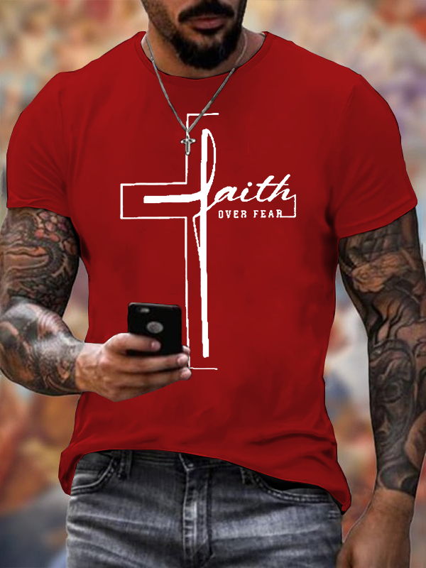 Classic Cotton Tee - Faith Over Fear Cross