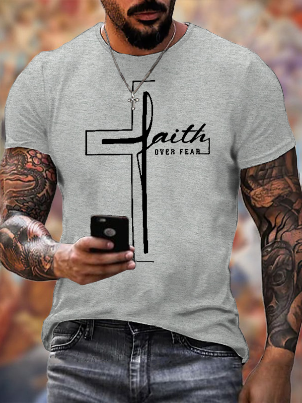 Classic Cotton Tee - Faith Over Fear Cross