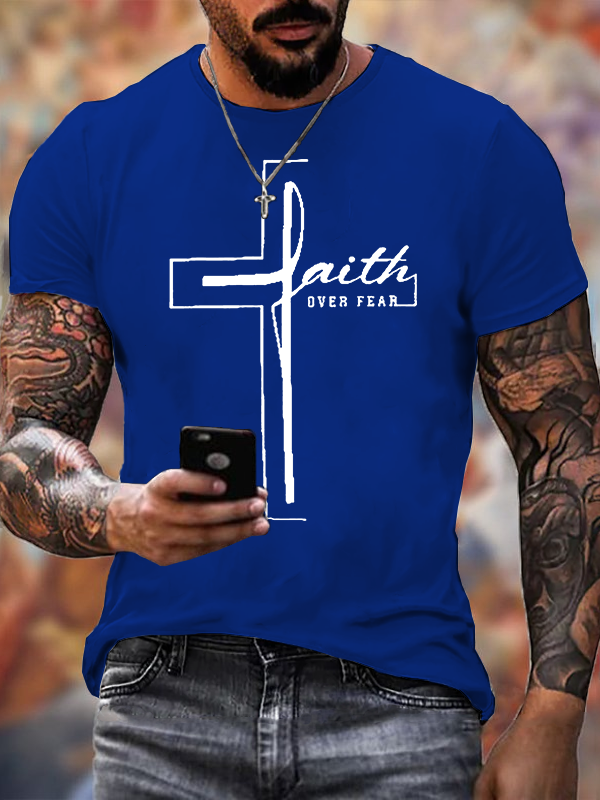 Classic Cotton Tee - Faith Over Fear Cross