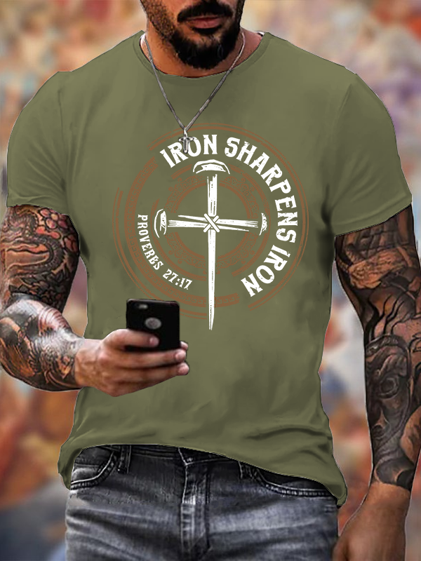 Classic Cotton Tee - Iron Sharpens Iron - Proverbs 27:17