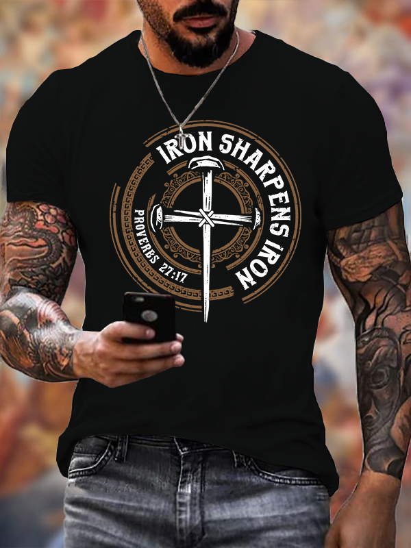 Classic Cotton Tee - Iron Sharpens Iron - Proverbs 27:17