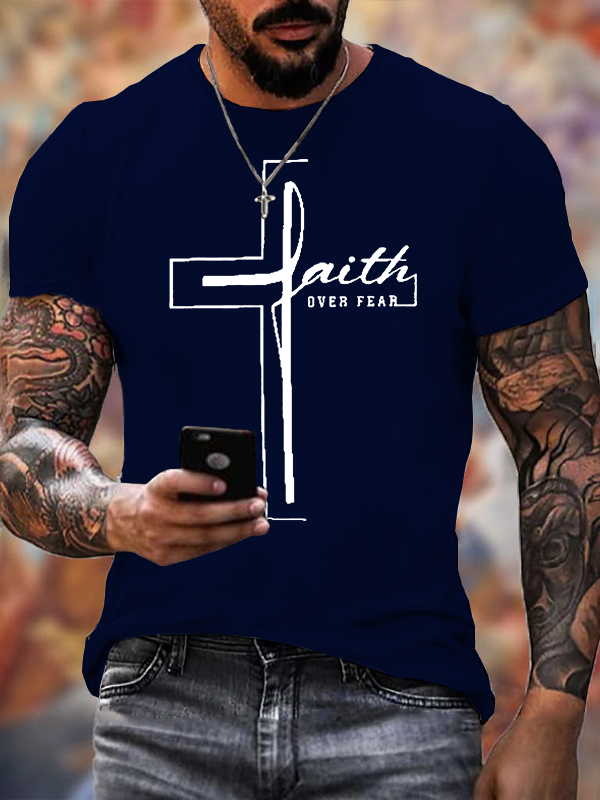 Classic Cotton Tee - Faith Over Fear Cross