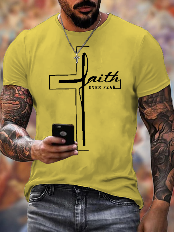 Classic Cotton Tee - Faith Over Fear Cross