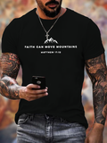 Classic Cotton Tee - Faith Can Move Mountains Matthew 17:12