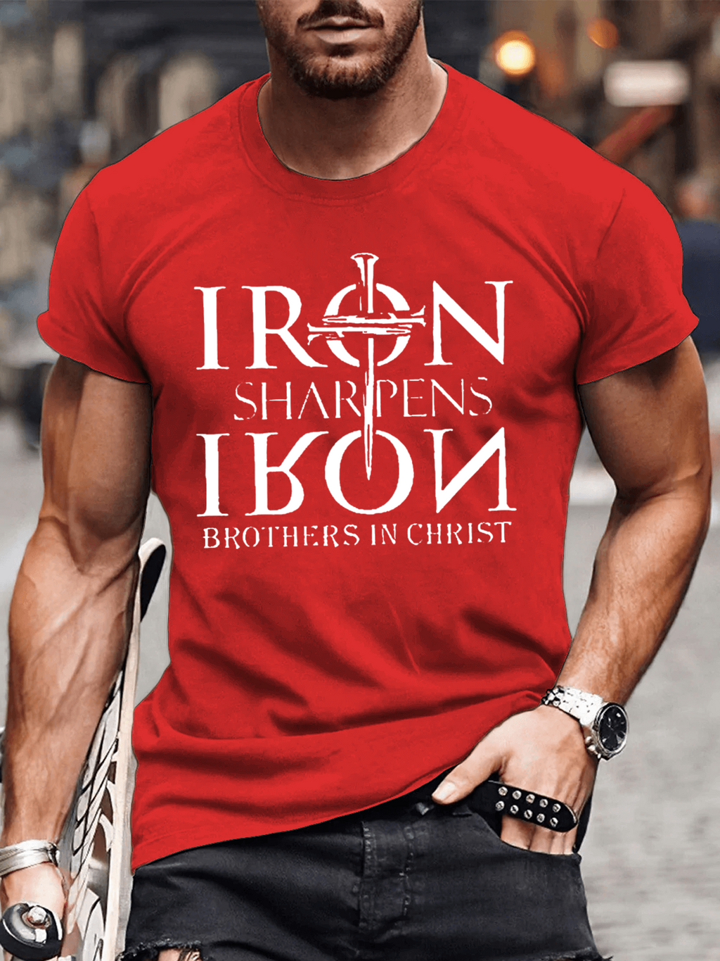 Classic Cotton Tee - Iron Sharpens Iron Brothers in Christ Men's s