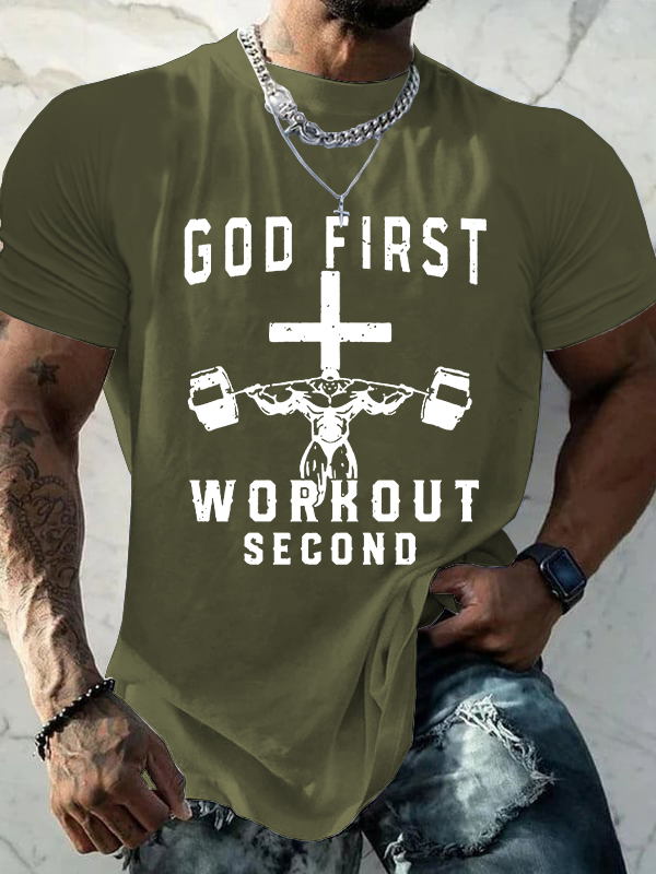 Classic Cotton Tee - God First Workout Second