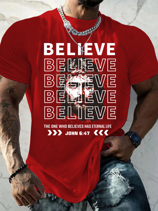 Classic Cotton Tee - The One Who Believes Has Eternal Life