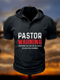 Pastor Warning Anything You Say or Do Could Be Used in a Sermon Christian Hooded Henley T Shirt