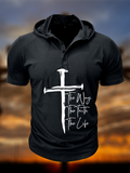 Jesus The Way The Truth The Life Christian Hooded Henley T Shirt