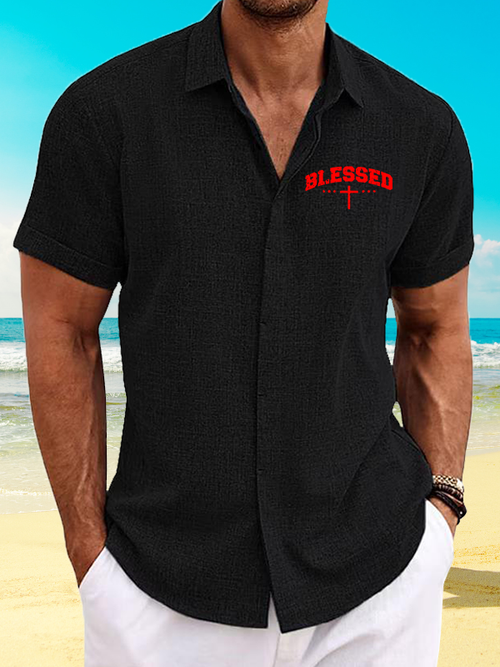 Blessed Cross Christian Short Sleeve Shirt