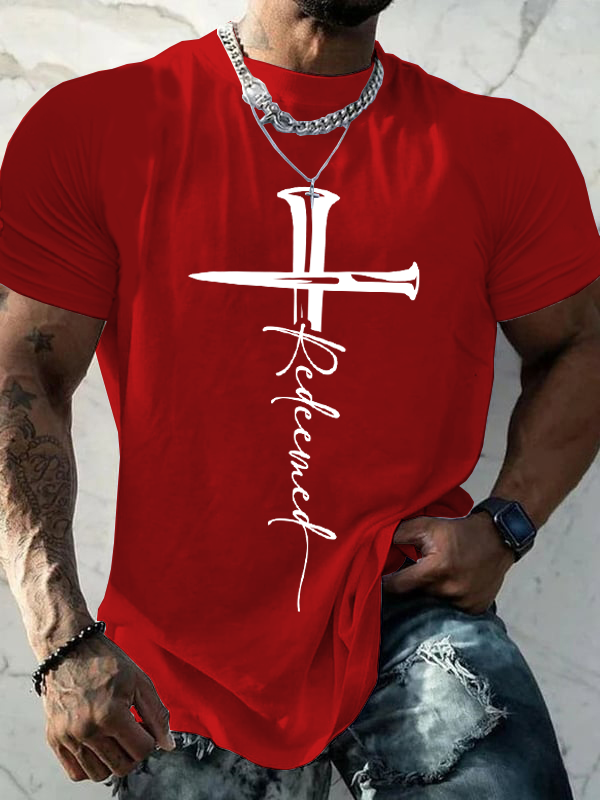 Classic Cotton Tee - Cross Redeemed  Cotton T-shirt