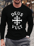 Deus Vult Jesus God Christian Cotton Long Sleeve T-Shirt