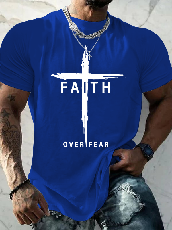 Classic Cotton Tee - Faith Over Fear  Cross
