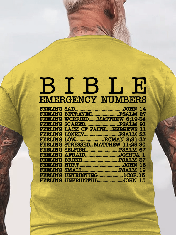 Classic Cotton Tee - Christian Bible Emergency Numbers