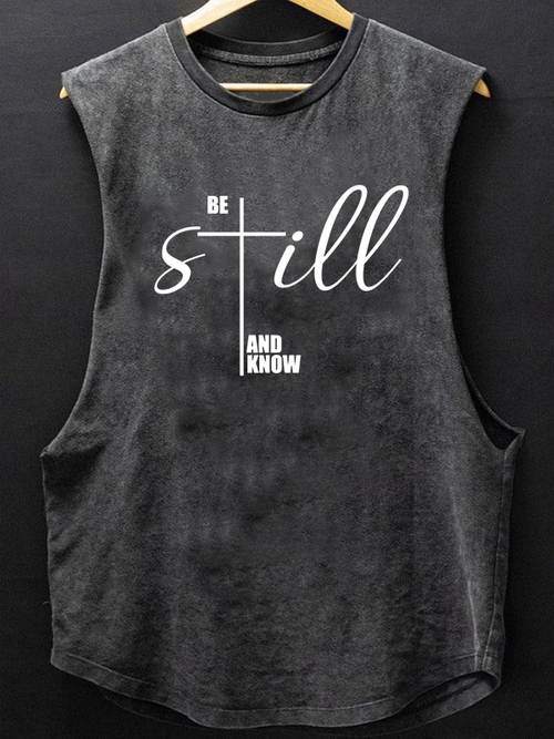 Be Still And Know Cross Christian Washed Tank