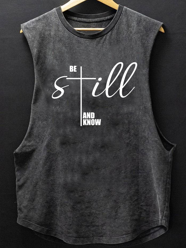 Be Still And Know Cross Christian Washed Tank