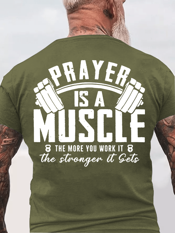 Classic Cotton Tee - Prayer Is A Muscle Cross