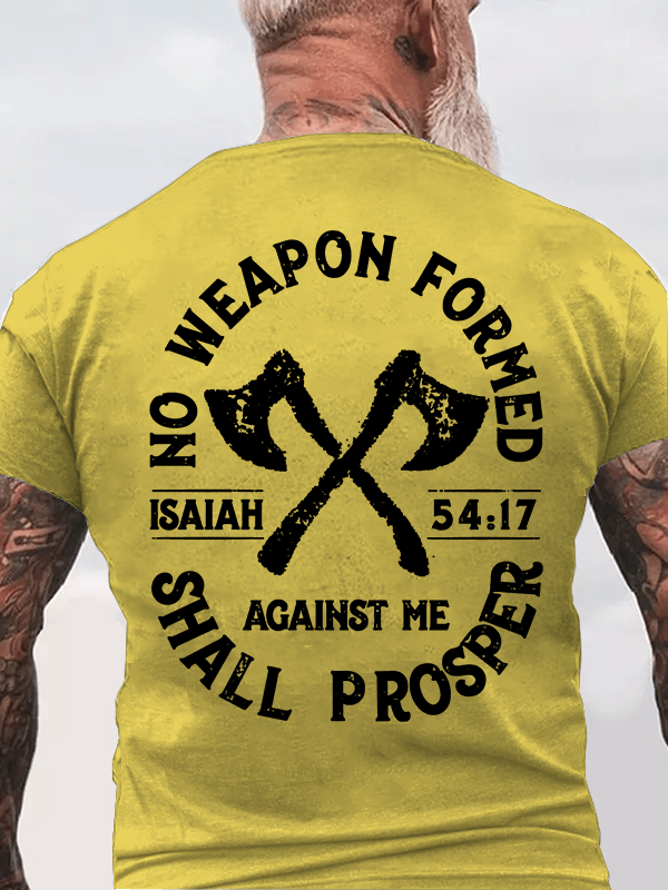 Classic Cotton Tee - No Weapon Formed Shall Prosper - Isaiah 54:17