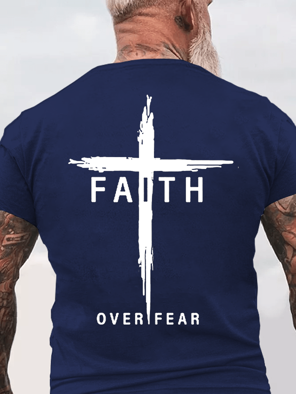 Classic Cotton Tee - Faith Over Fear Cross