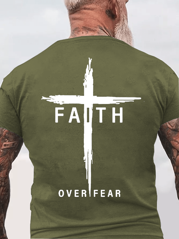 Classic Cotton Tee - Faith Over Fear Cross