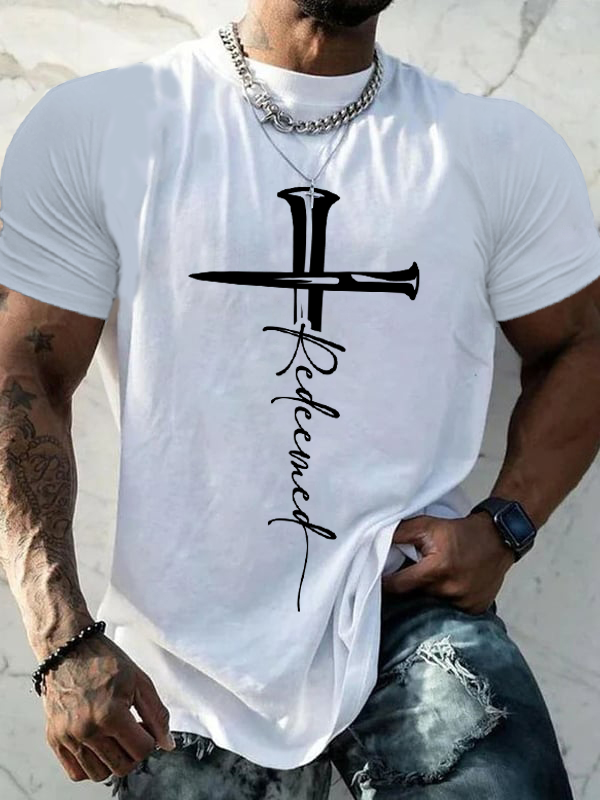 Classic Cotton Tee - Cross Redeemed  Cotton T-shirt