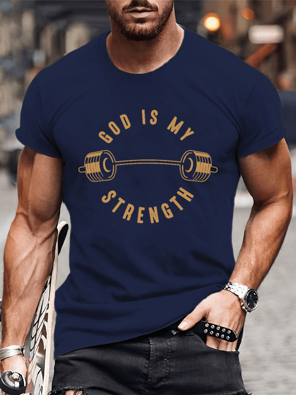 Classic Cotton Tee - God Is My Strength Men's T-shirts