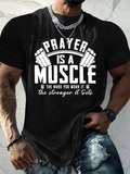 Classic Cotton Tee - Prayer Is A Muscle Cross