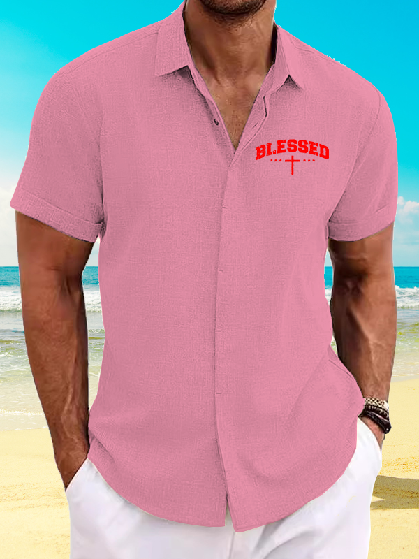 Blessed Cross Christian Short Sleeve Shirt