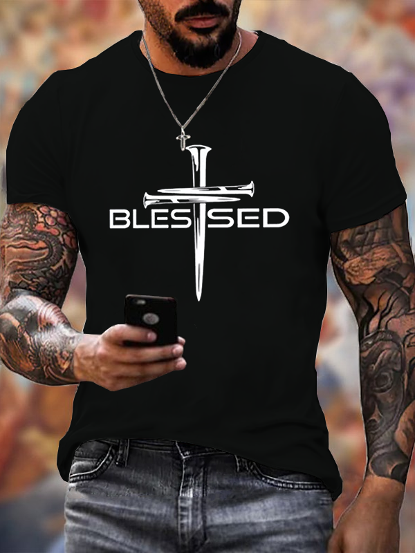 Classic Cotton Tee - Cross Blessed