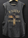 Cross Faith Over Fear Christian Washed Tank