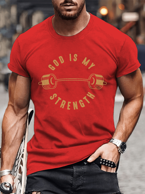 Classic Cotton Tee - God Is My Strength Men's T-shirts