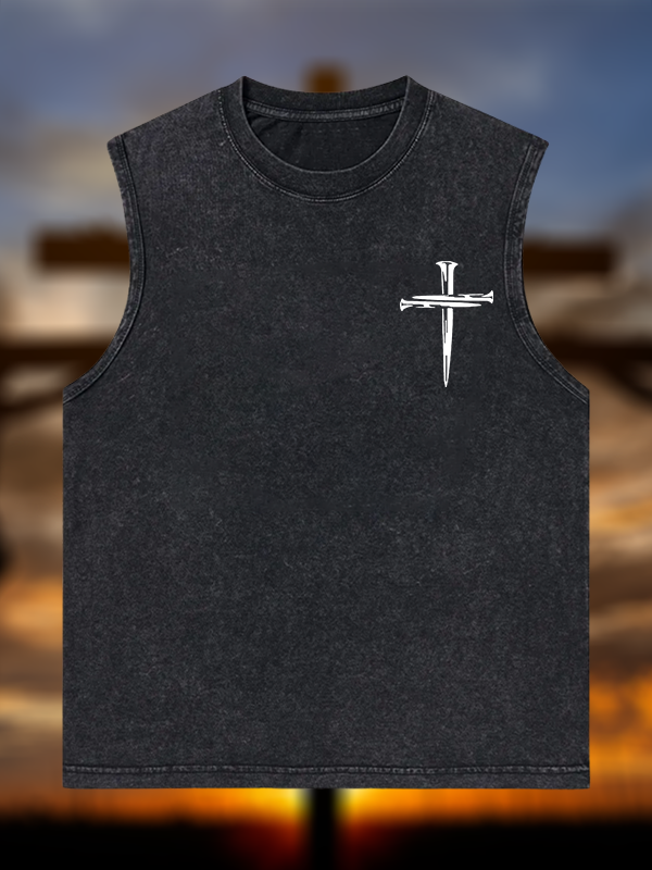 Cross Jesus God Christian Washed Tank