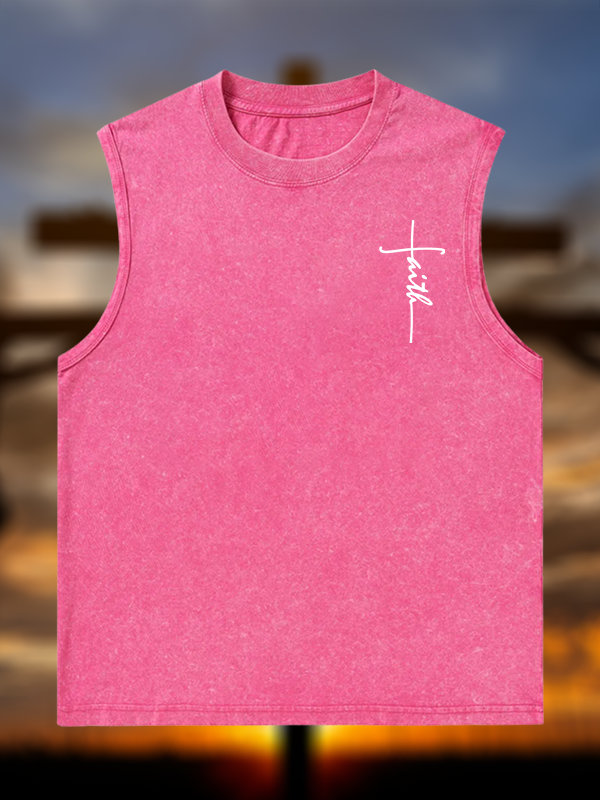 Faith Jesus God Christian Washed Tank