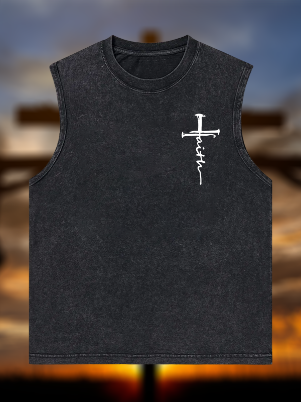 Cross Jesus God Christian Washed Tank