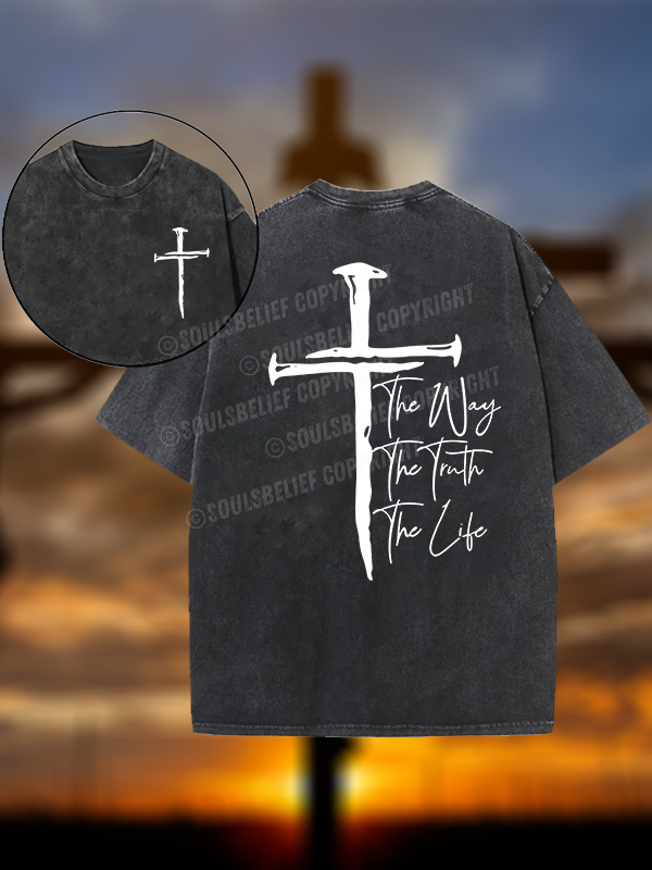 Jesus The Way The Truth The Life Jesus God Christian Washed T-Shirt