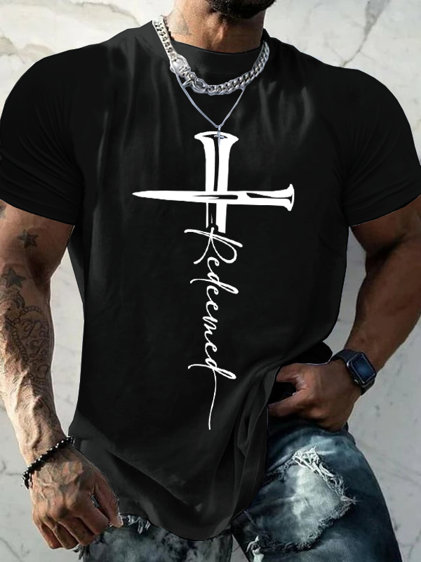 Classic Cotton Tee - Cross Redeemed  Cotton T-shirt