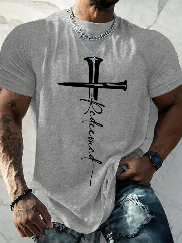 Classic Cotton Tee - Cross Redeemed  Cotton T-shirt