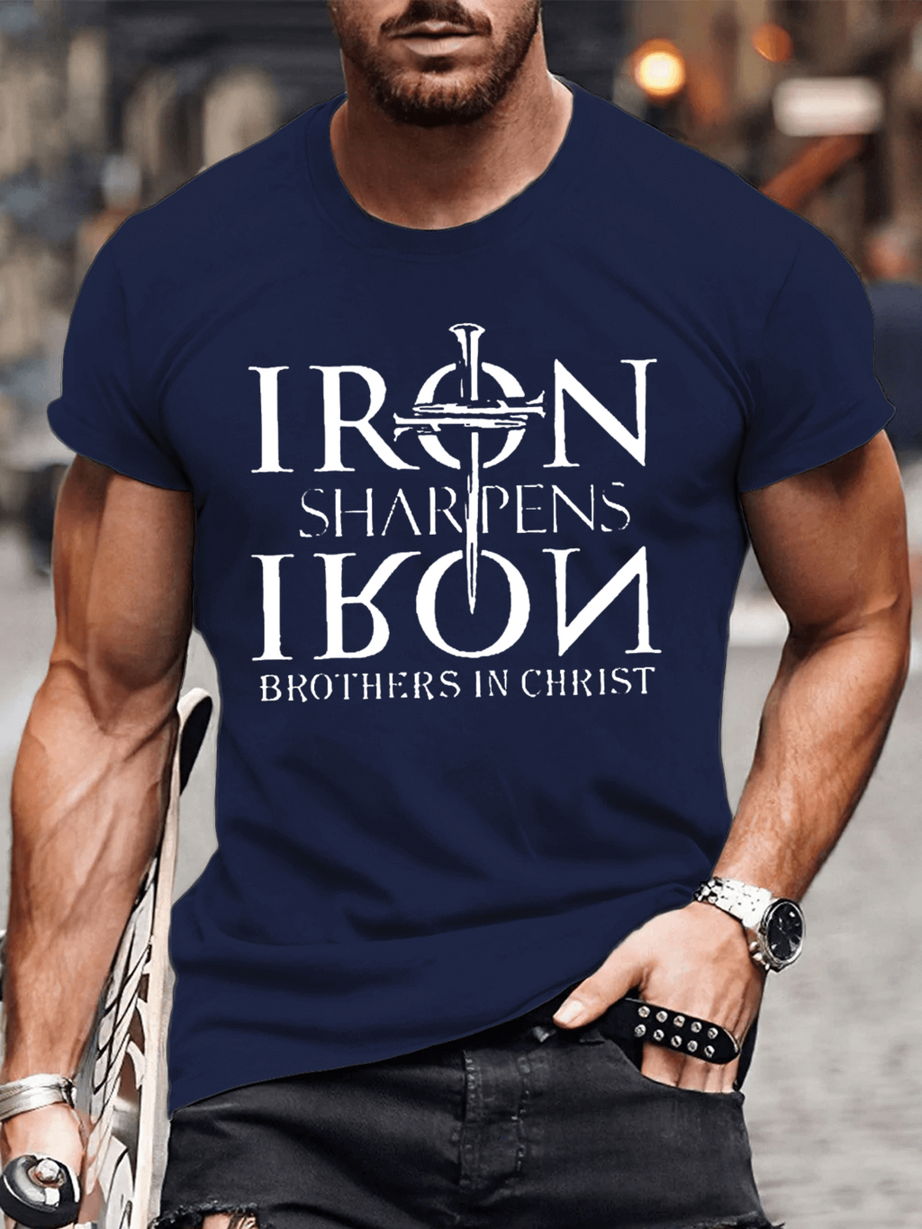 Classic Cotton Tee - Iron Sharpens Iron Brothers in Christ Men's s