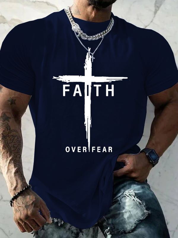 Classic Cotton Tee - Faith Over Fear  Cross