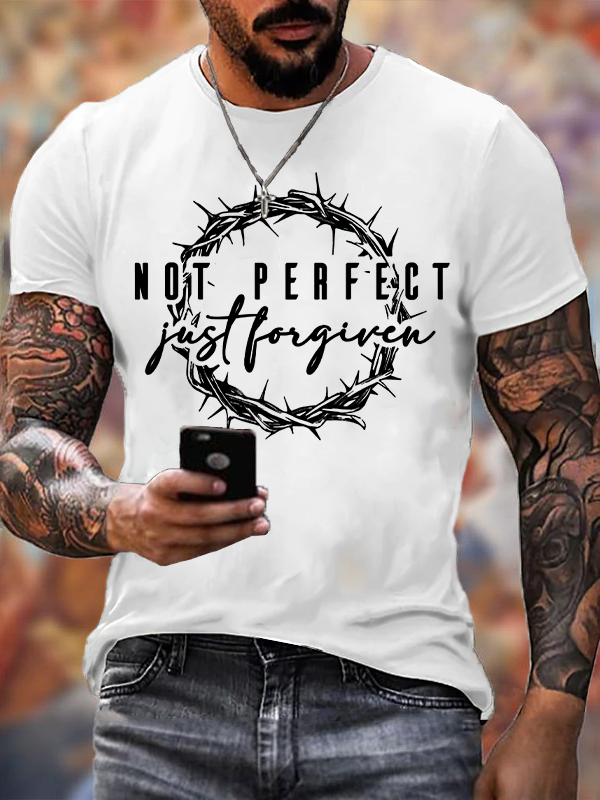 Classic Cotton Tee - Not Perfect Just Forgiven Religious T-shirt