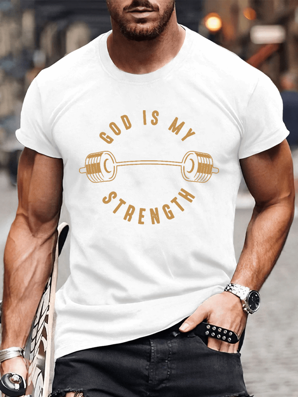 Classic Cotton Tee - God Is My Strength Men's T-shirts