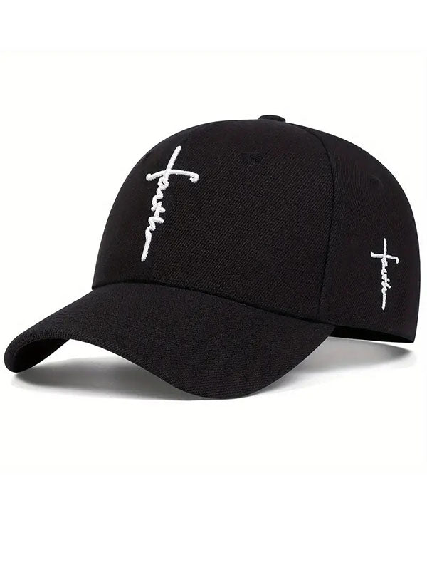 Faith Cross Embroidery Outdoor Casual Baseball Cap