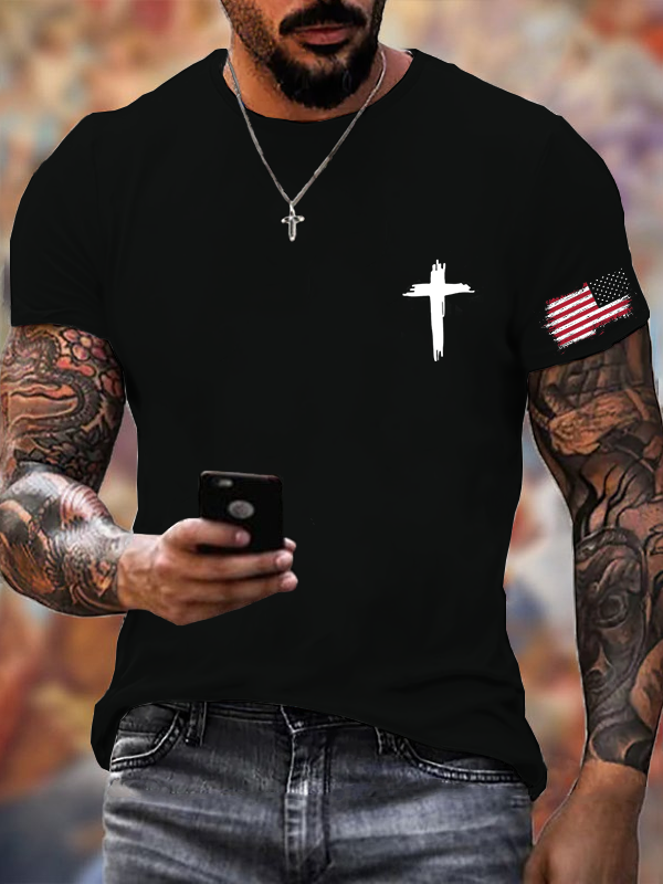Classic Cotton Tee - Men'S Flag Cross