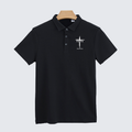 Faith Over Fear Cross Christian Cotton Short Sleeve Polo Shirt