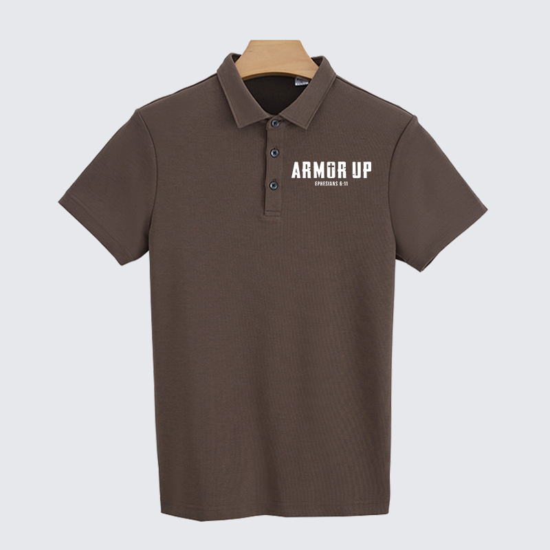 Armor Up Christian Cotton Short Sleeve Polo Shirt